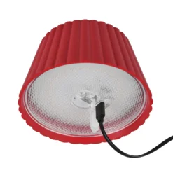 Suarez LED ladattava pöytävalaisin, punainen, korkeus 39 cm, metalli,