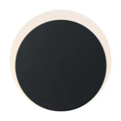 Sun-B LED-ladattava seinävalaisin, musta, Ø 15 cm, IP54, himmennin, himmennin