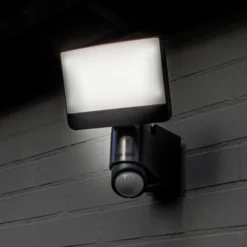 SUNSHINE-LED-anturilla varustettu ulkoseinävalaisin, 25 cm, tummanharmaa, IP54
