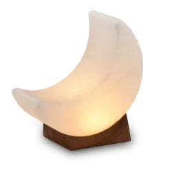 Suolakristallivalaisin Mond white line USB, puupohja, valkoinen