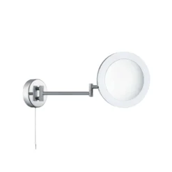 Suurentava LED-peili, krominvärinen/huurrettu, IP44, Ø 20 cm