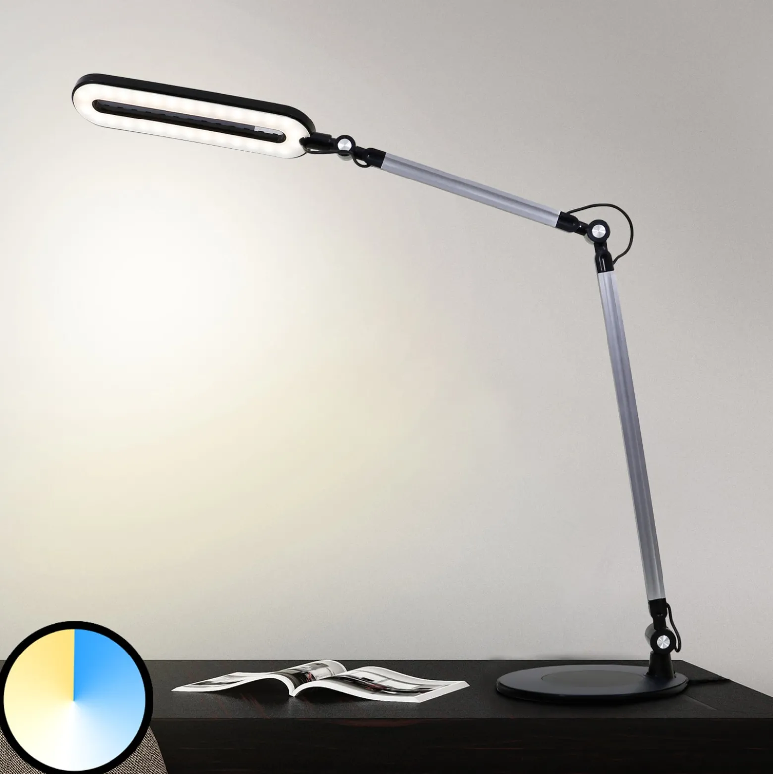 Swan LED-pöytävalaisin, CCT, himmennettävä