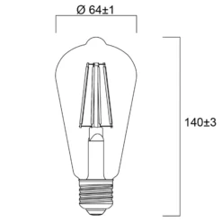 Sylvania E27 filamentti LED ST64 4W 2700 K 840 lm