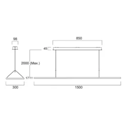 Sylvania LED-riippuvalaisin Areum, 150 x 30 cm, 840