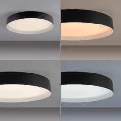 TAVOLI-LED-kattovalaisin, musta, Ø 49 cm, metalli, CCT, himmennettävä