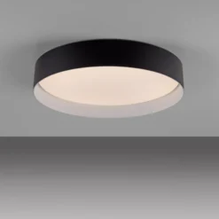 TAVOLI-LED-kattovalaisin, musta, halkaisija 39 cm, metallia, CCT, himmennettävä