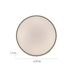 TAVOLI-LED-kattovalaisin, musta, halkaisija 39 cm, metallia, CCT, himmennettävä