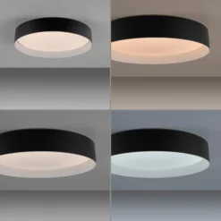 TAVOLI-LED-kattovalaisin, musta, halkaisija 39 cm, metallia, CCT, himmennettävä