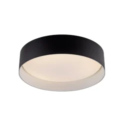 TAVOLI-LED-kattovalaisin, musta, halkaisija 29 cm, metalli, CCT, himmennettävä