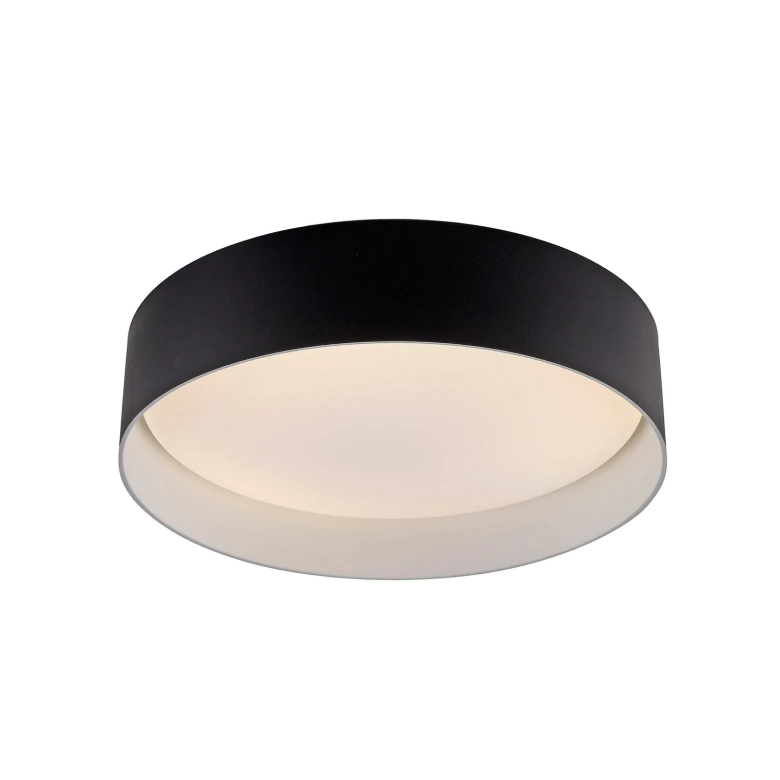TAVOLI-LED-kattovalaisin, musta, halkaisija 29 cm, metalli, CCT, himmennettävä