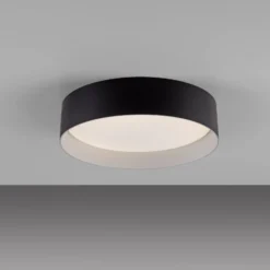 TAVOLI-LED-kattovalaisin, musta, halkaisija 29 cm, metalli, CCT, himmennettävä