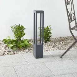 Tehokas LED-pylväsvalaisin Agra, tummanharmaa