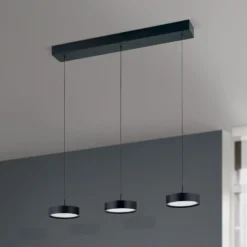 Teide LED-riippuvalaisin, musta, metalli, korkeussäädettävä