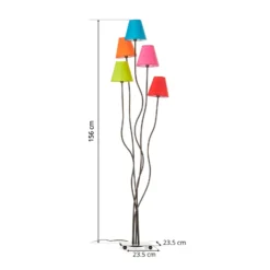 Tekstiililattiavalaisin Colori 5 lamppua värikäs