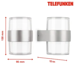 Telefunken Cludu -LED-ulkoseinävalaisin, hopea