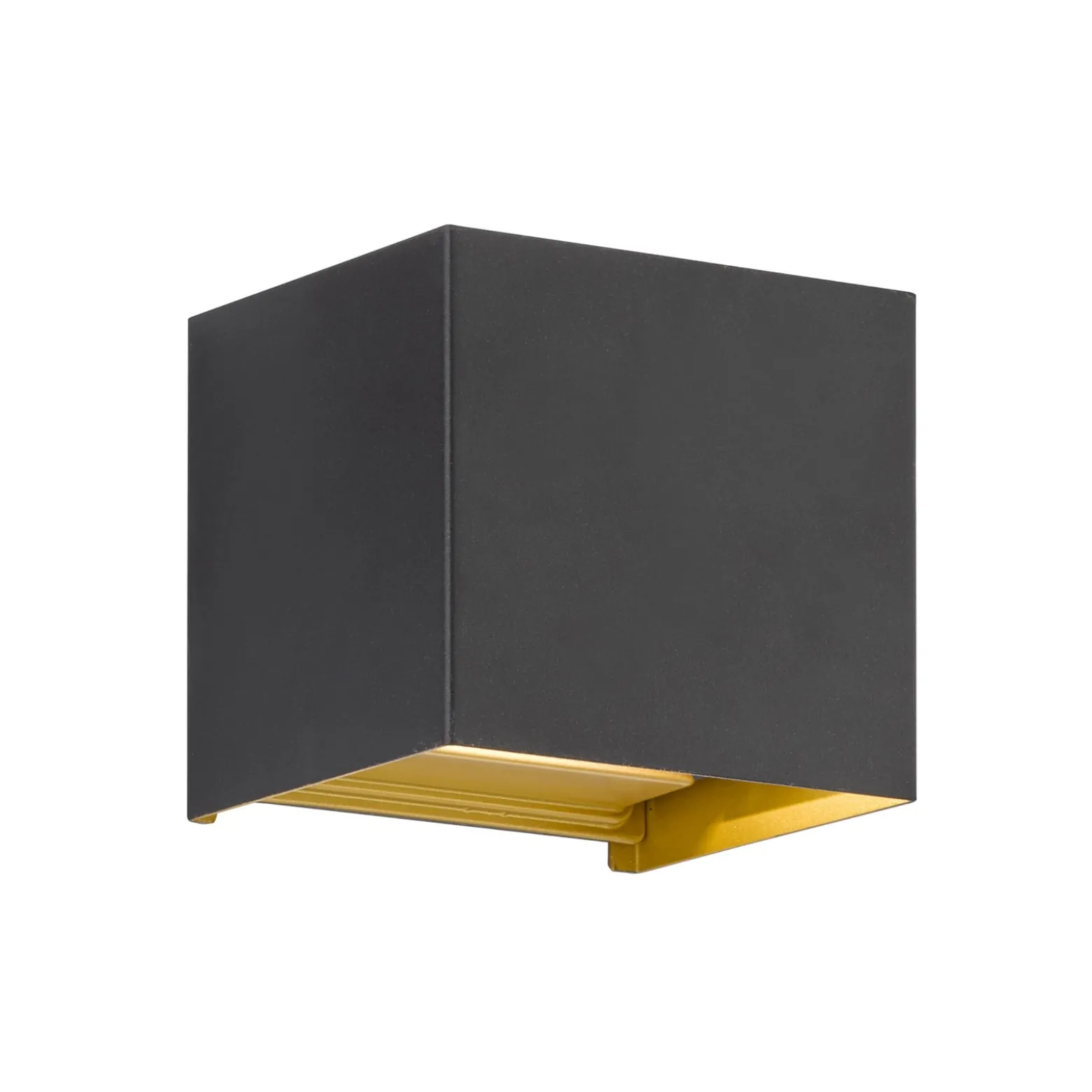 Thore LED-ulkoseinävalaisin, musta/kullanvärinen, leveys 11 cm
