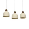 Timon-riippuvalo, taupe/beige, pituus 60 cm, metallia, 3-lamppuinen
