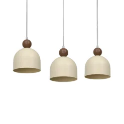Timon-riippuvalo, taupe/beige, pituus 60 cm, metallia, 3-lamppuinen