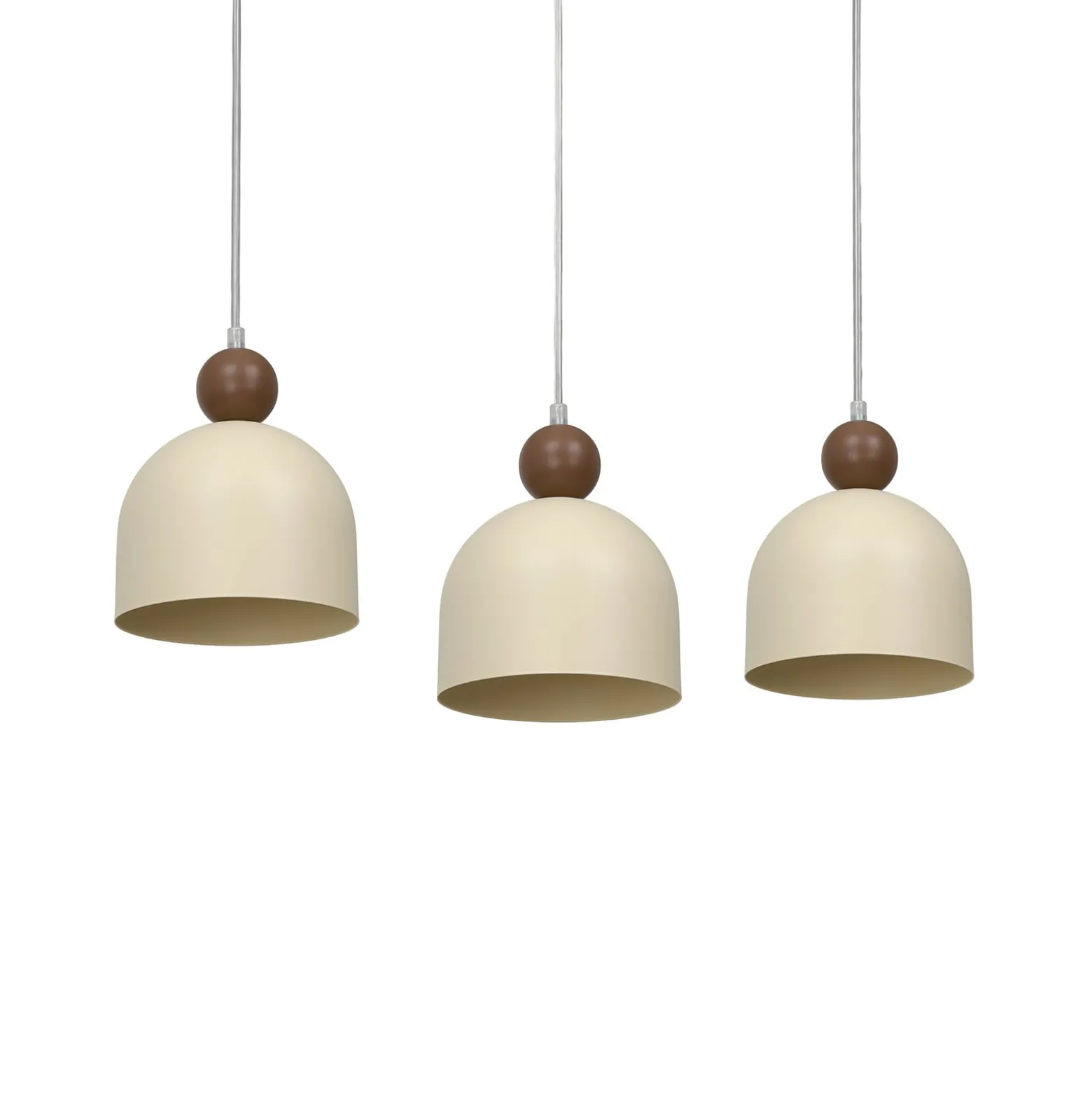 Timon-riippuvalo, taupe/beige, pituus 60 cm, metallia, 3-lamppuinen