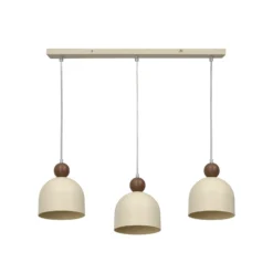 Timon-riippuvalo, taupe/beige, pituus 60 cm, metallia, 3-lamppuinen