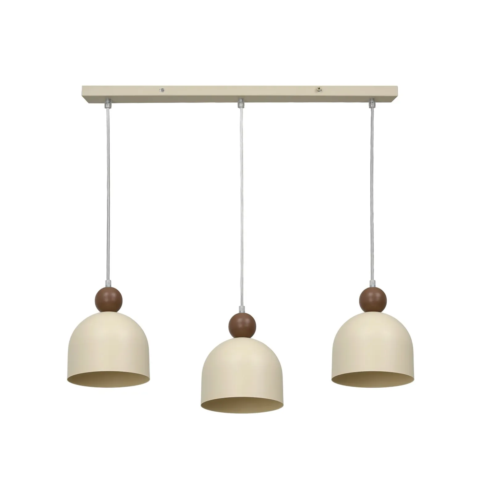Timon-riippuvalo, taupe/beige, pituus 60 cm, metallia, 3-lamppuinen