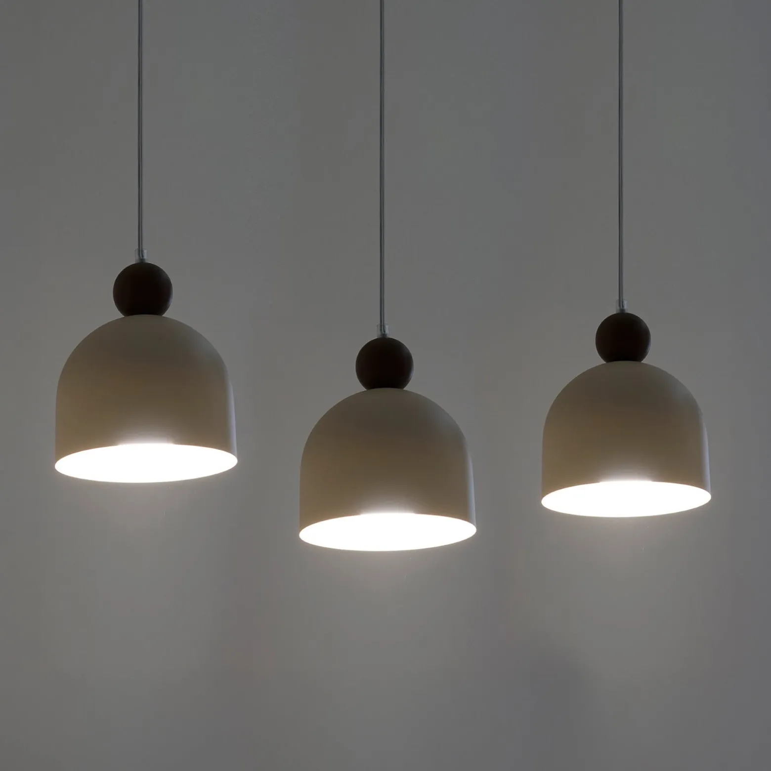 Timon-riippuvalo, taupe/beige, pituus 60 cm, metallia, 3-lamppuinen