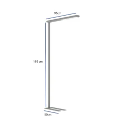 Toimiston LED-lattiavalaisin MAULjet, hopeanvärinen, korkeus 195 cm
