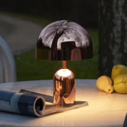 Tom Dixon Akku-pöytälamppu BELL PORTABLE, kupari, 28 cm IP44