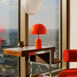 Tom Dixon Akku-pöytälamppu BELL PORTABLE, punainen, 28 cm IP44