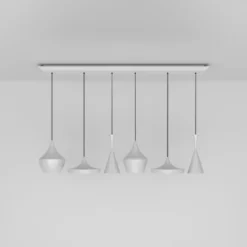 Tom Dixon Beat Range Linear riippuvalo 6-lamppuinen valkoinen