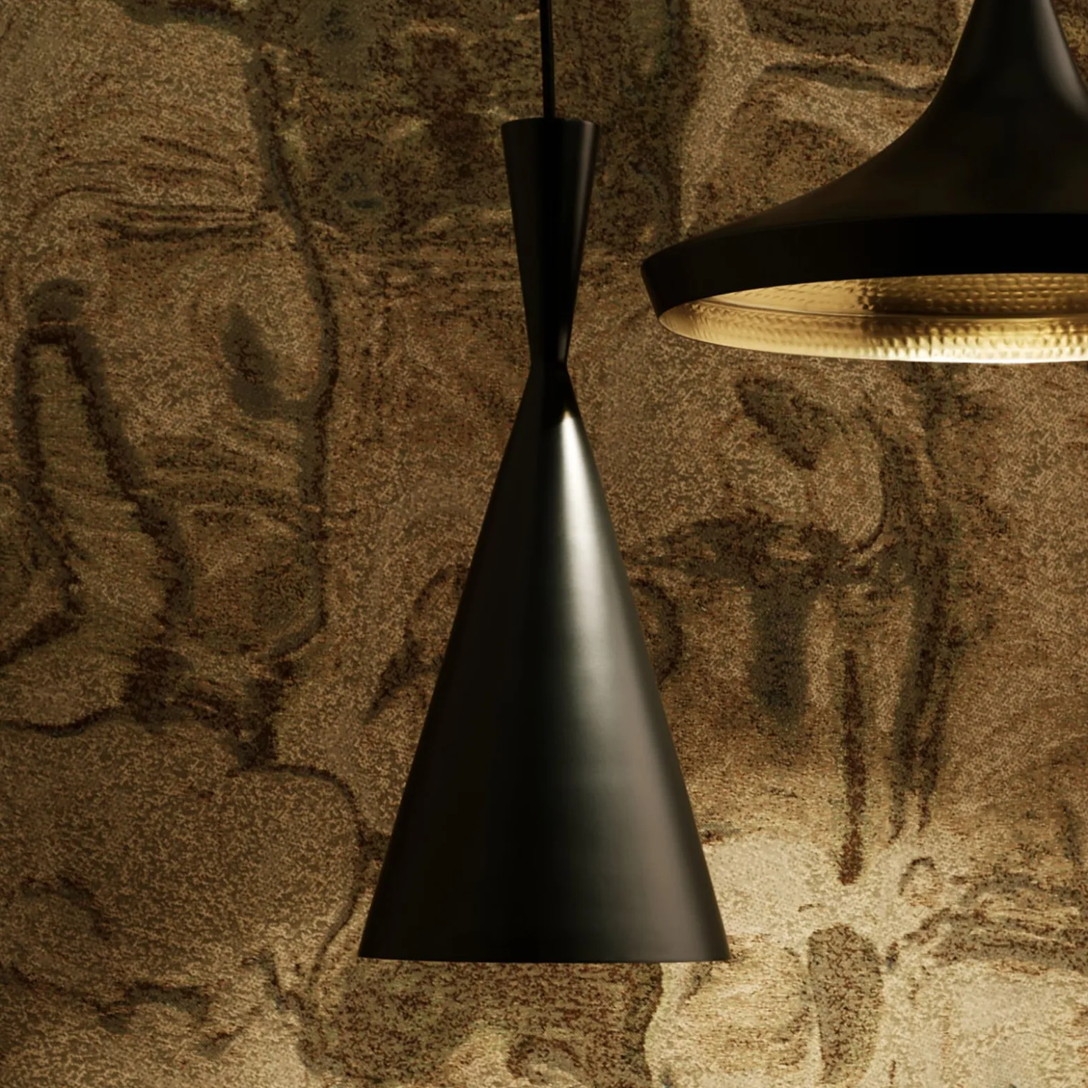 Tom Dixon Beat Tall -LED-riippuvalo, musta