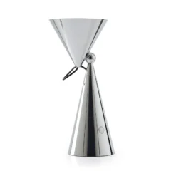 Tom Dixon LED-akkukäyttöinen pöytälamppu Pose, hopeanvärinen, korkeus 25 cm
