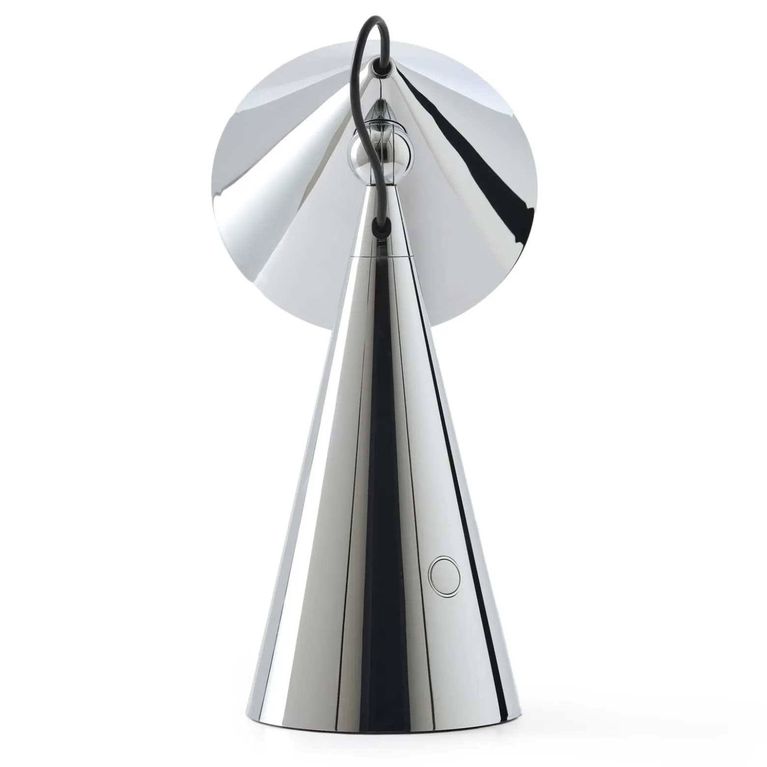 Tom Dixon LED-akkukäyttöinen pöytälamppu Pose, hopeanvärinen, korkeus 25 cm