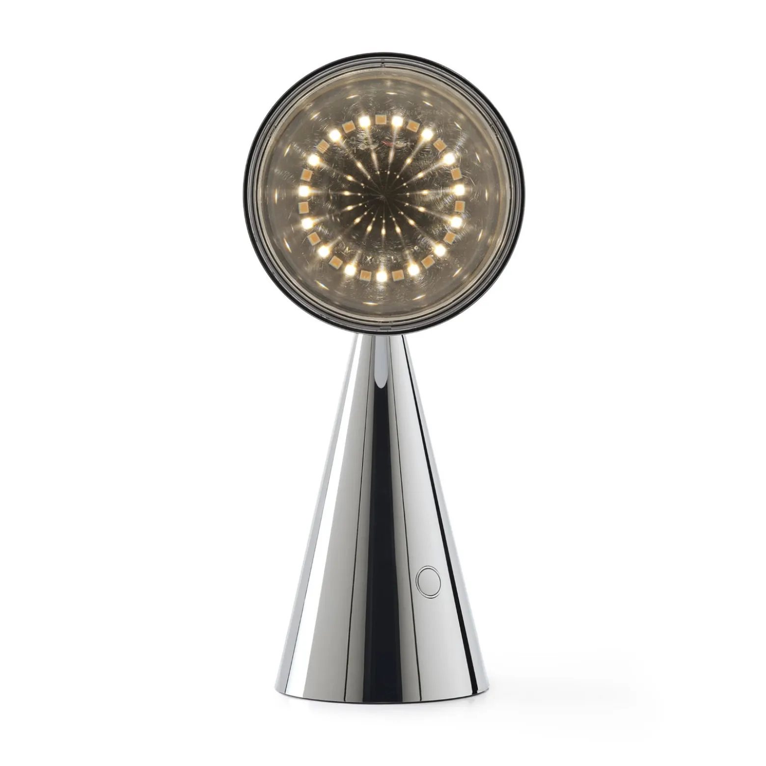 Tom Dixon LED-akkukäyttöinen pöytälamppu Pose, hopeanvärinen, korkeus 25 cm