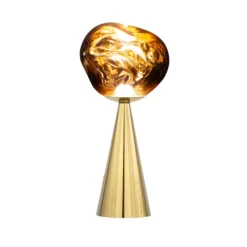Tom Dixon LED-akku-pöytälamppu Melt, kultainen, korkeus 29 cm