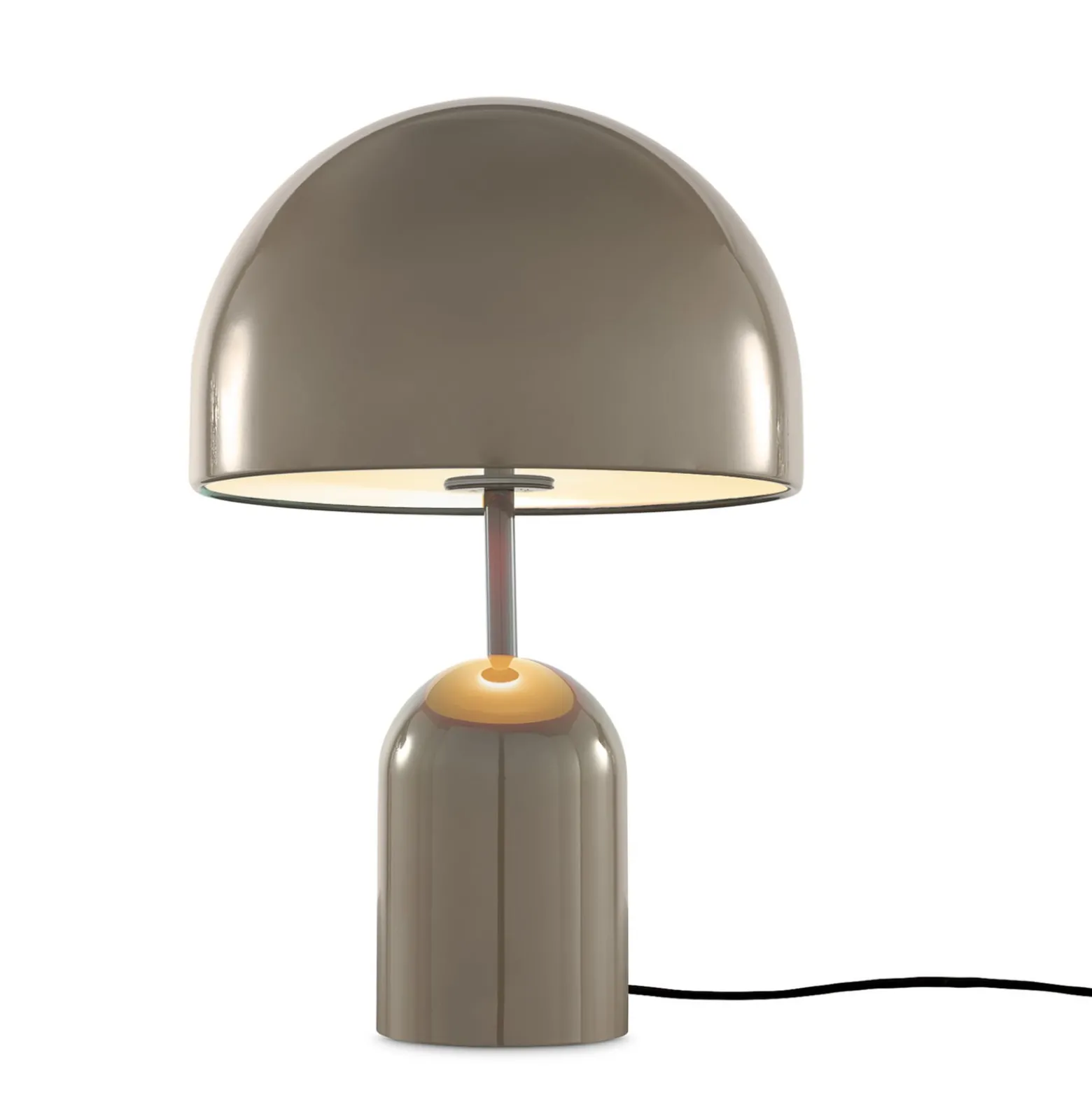 Tom Dixon LED-pöytälamppu Bell, taupe, korkeus 43 cm, himmennettävä