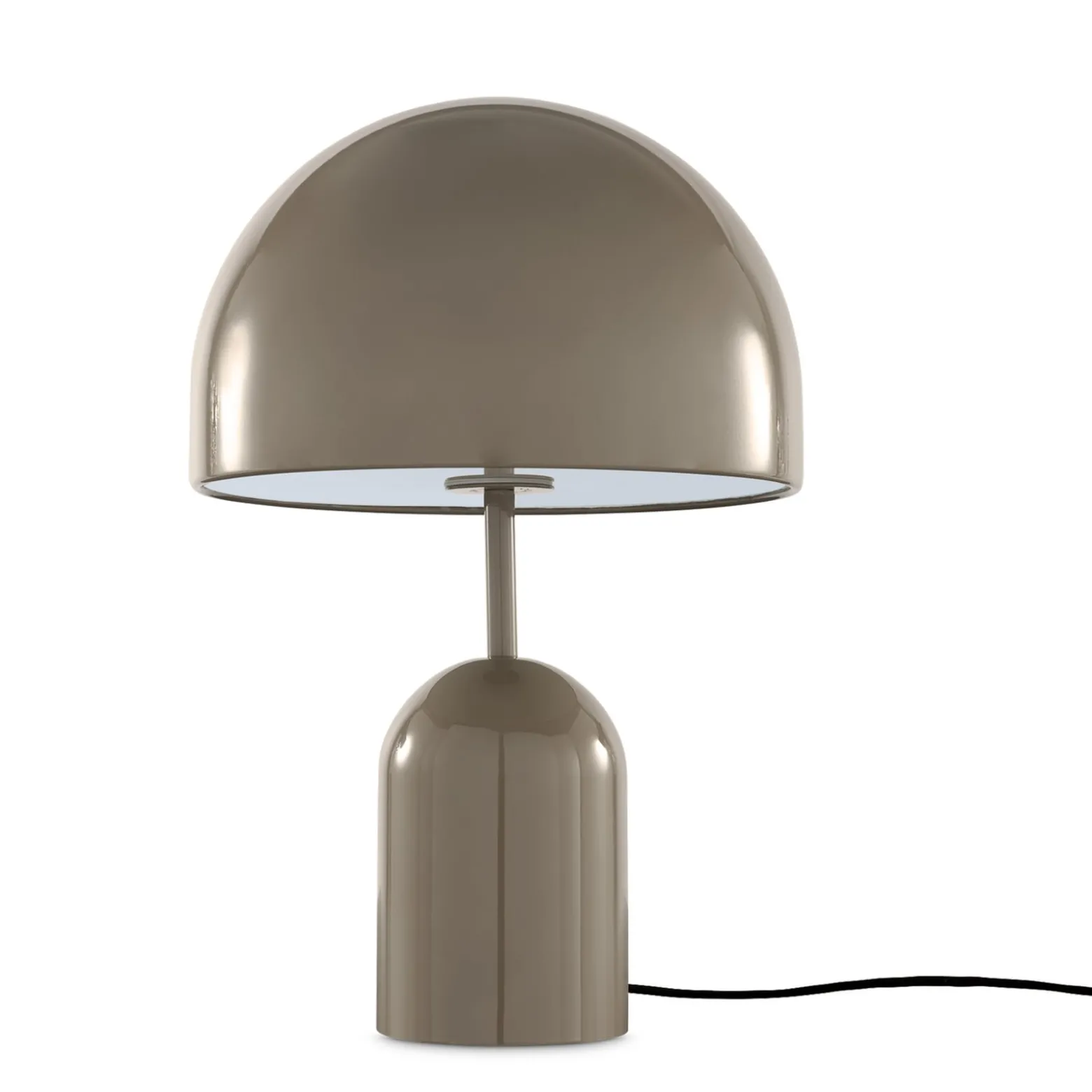 Tom Dixon LED-pöytälamppu Bell, taupe, korkeus 43 cm, himmennettävä