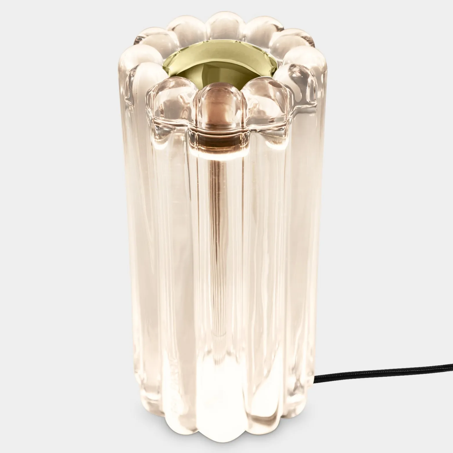 Tom Dixon LED-pöytälamppu Press, kirkas, lasi, 24 cm, 927 himmennettävä