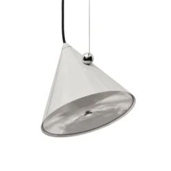 Tom Dixon LED-riippuvalo Pose, harmaa-beige, Ø 25 cm teräs dim
