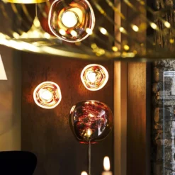 Tom Dixon maavalaisin Melt, kuparinvärinen, korkeus 165 cm, terästä