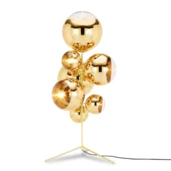 Tom Dixon Mirror Ball Floor Chandelier, kultainen, 182 cm