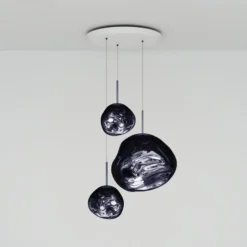 Tom Dixon riippuvalo Melt Trio Round, Ø 81 cm, 3-lamppuinen, rauch