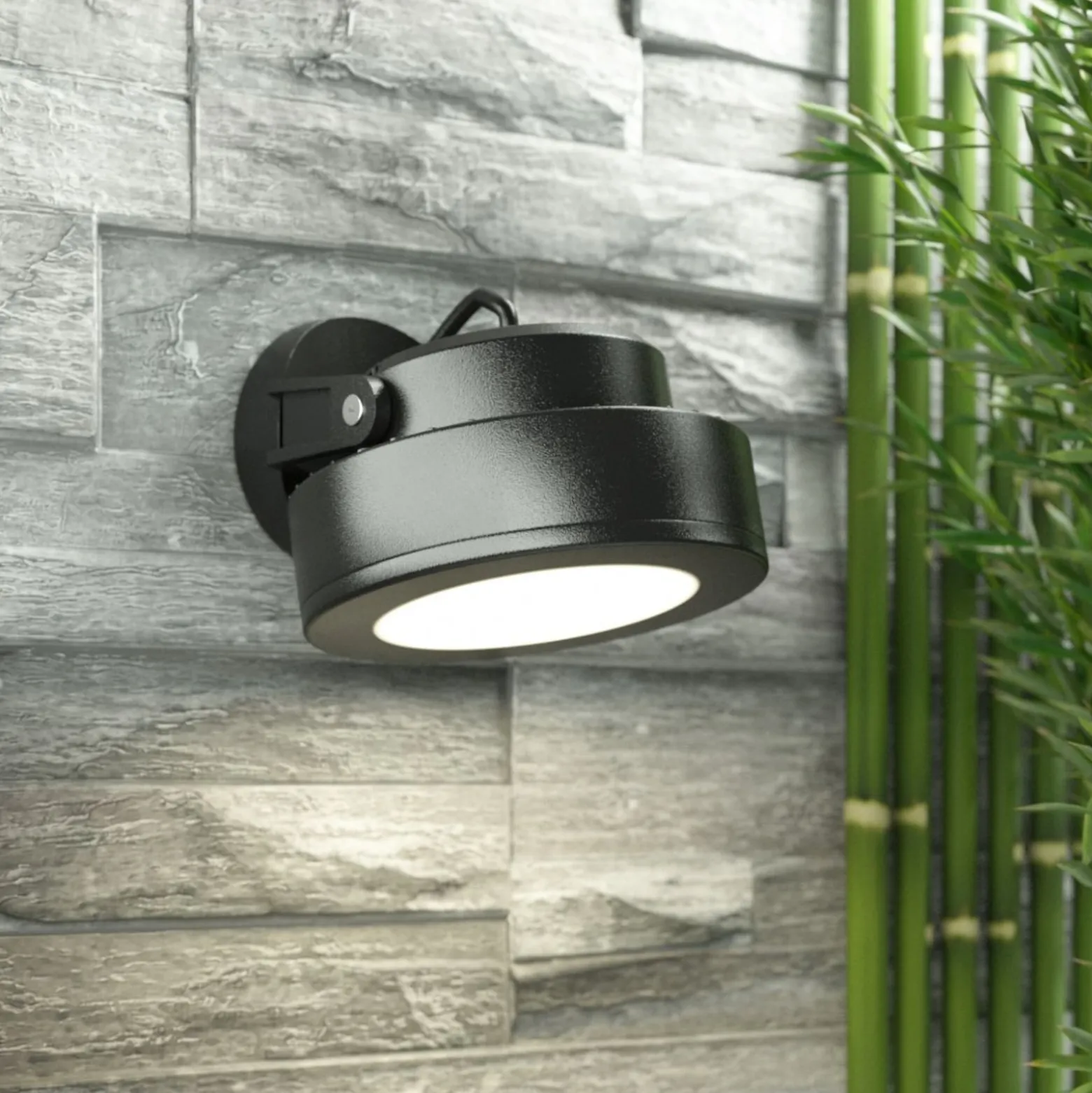 Tommy-ulkokohdevalo, pyöreä, musta 1-lamp. 10W CCT