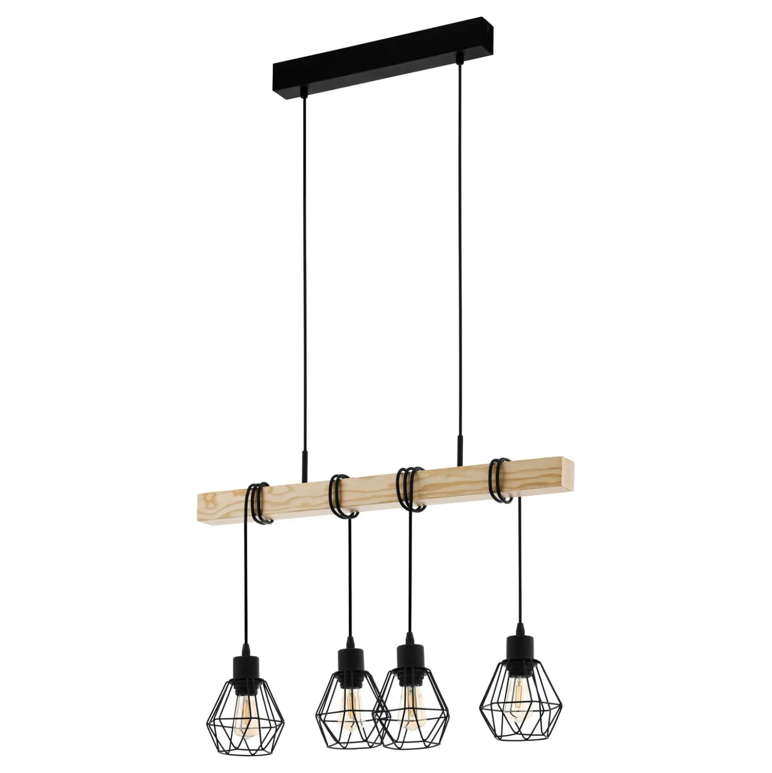 Townshend-riippuvalaisin, pituus 70 cm, musta/tammi, 4-valo.