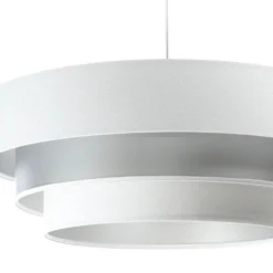 Triniti-riippuvalaisin, valkoinen/hopea, Ø 60 cm, tekstiili
