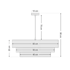 Triniti-riippuvalaisin, valkoinen/hopea, Ø 60 cm, tekstiili
