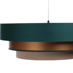 Triniti-riippuvalaisin, vihreä/beige/kupari, Ø 60 cm, tekstiili