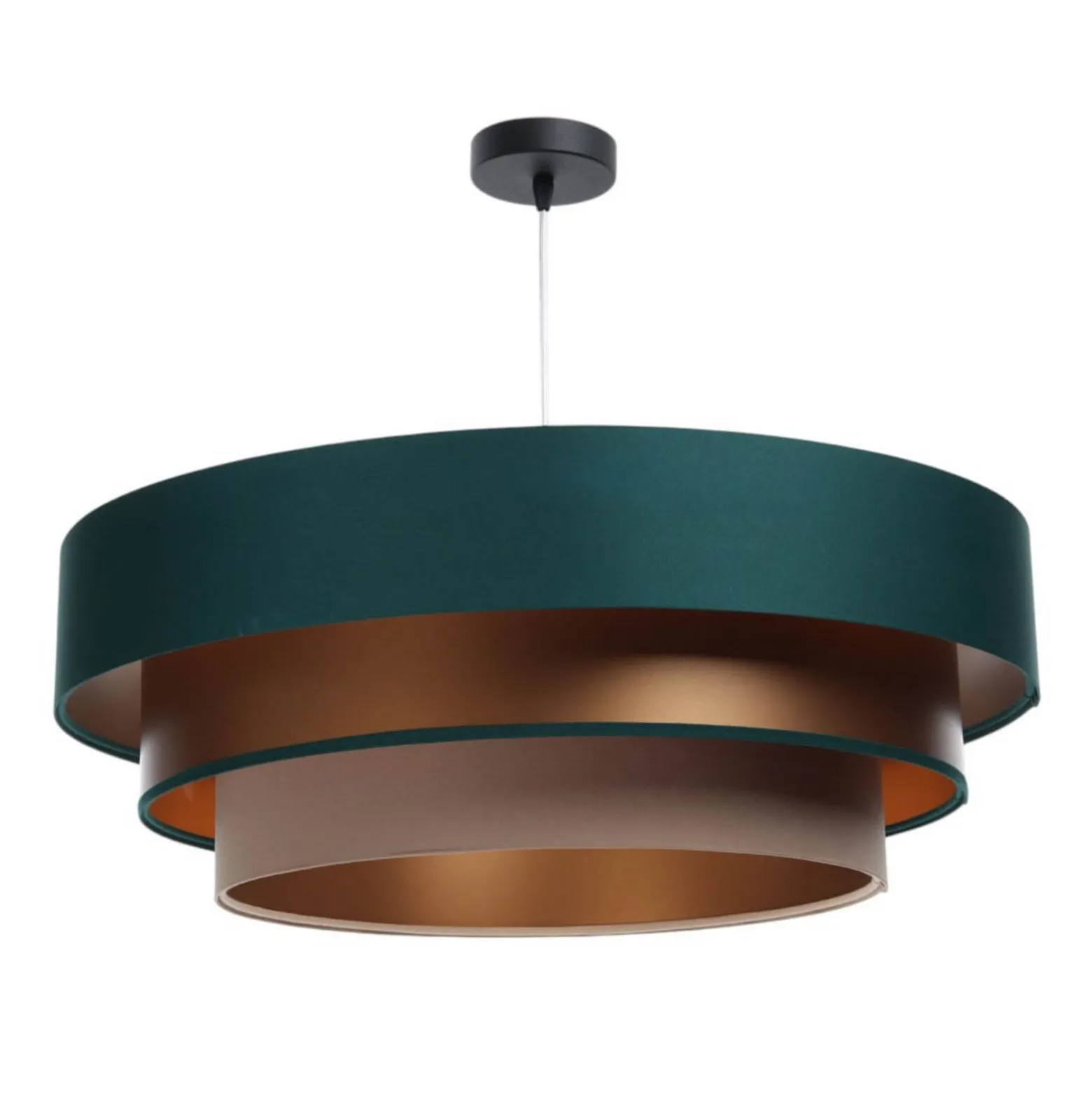 Triniti-riippuvalaisin, vihreä/beige/kupari, Ø 60 cm, tekstiili