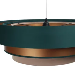 Triniti-riippuvalaisin, vihreä/beige/kupari, Ø 60 cm, tekstiili
