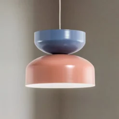 Tula-riippuvalaisin, koralli/sininen, metallivarjostin